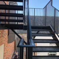 An image of a metal fire escape staircase we fabricated